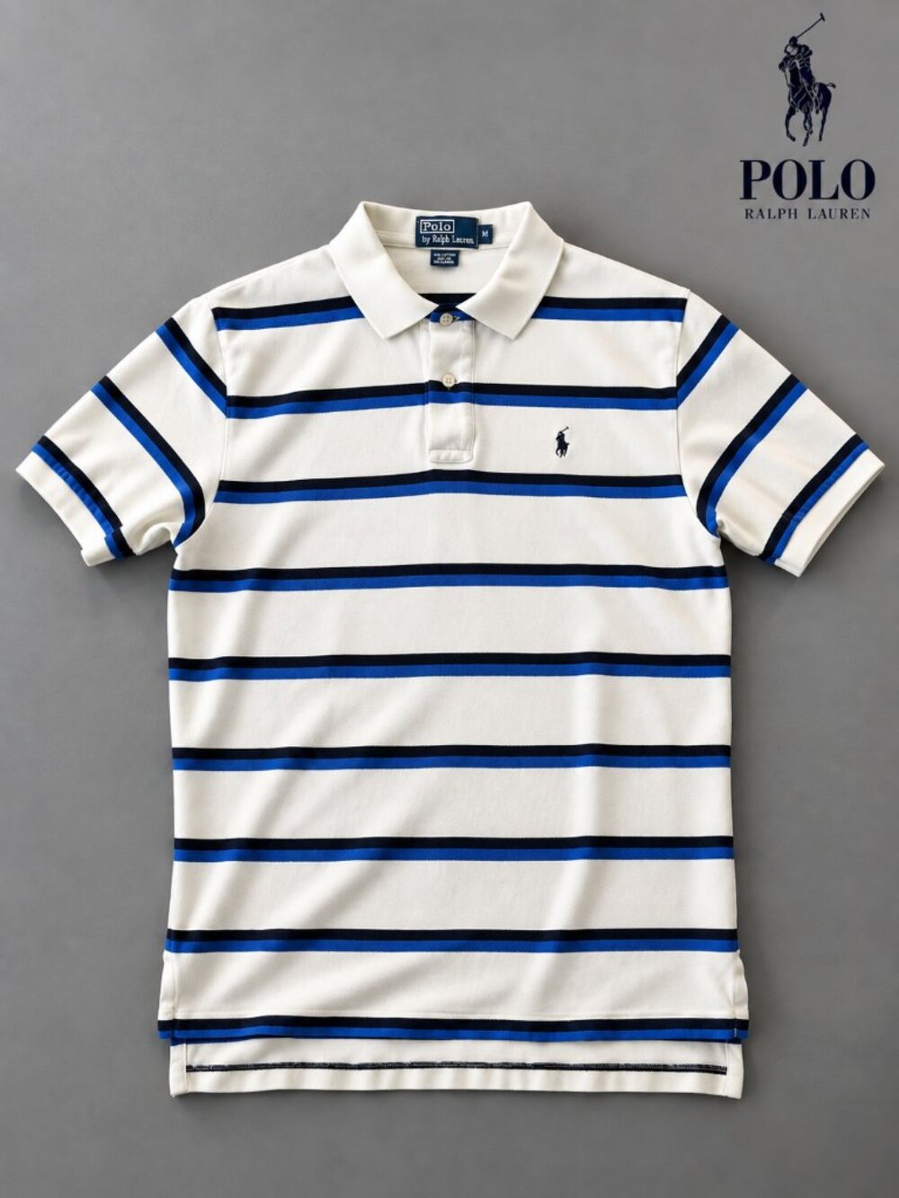 Polo Ralph Lauren Classic Striped Polo Shirt Blue & White Men’s M